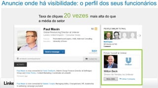Anuncie onde há visibilidade: o perfil dos seus funcionários

20 vezes mais alta do que

Taxa de cliques
a média do setor

Milton Beck
Diretor de Vendas na Unilever

 