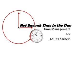 Not Enough Time in the Day
Time Management
For
Adult Learners

 