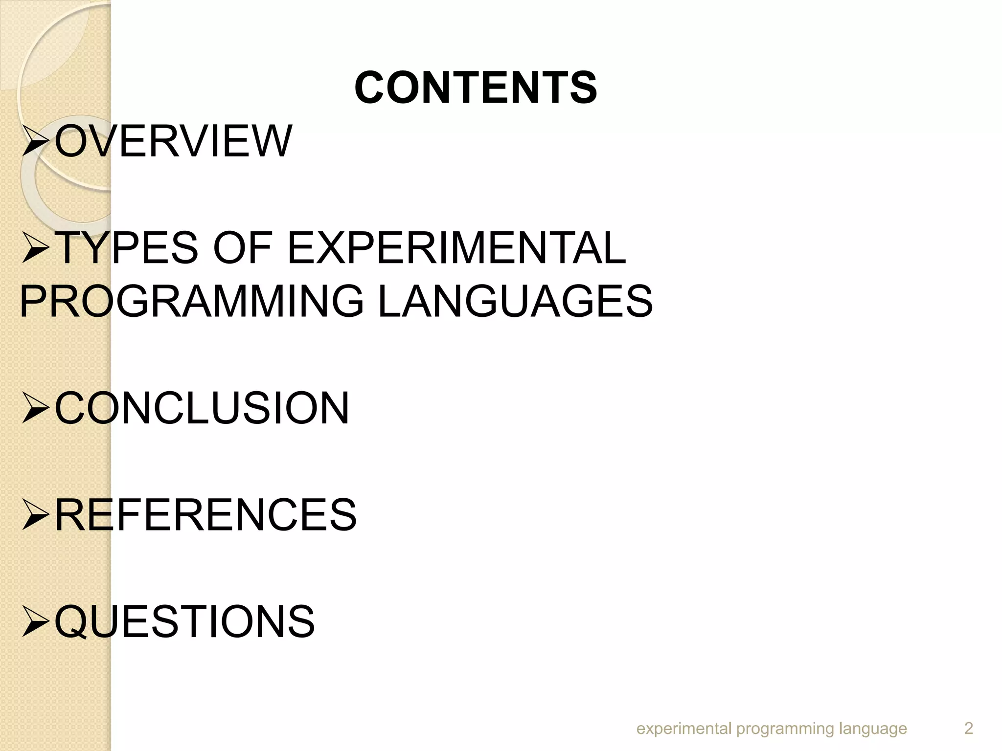 Overview new programming languages | PPTX