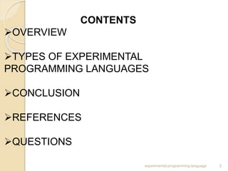 Overview new programming languages | PPT