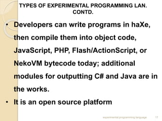 Overview new programming languages | PPT