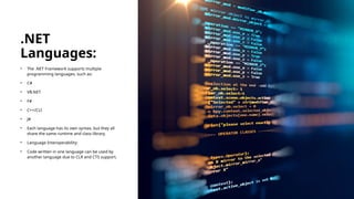 The OVERVIEW OF . NET PROGRAMMING concept.pptx