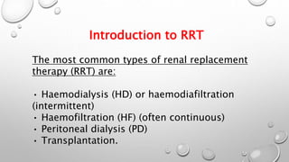 Types Of Rrt Overview of acute kidney injury (AKI) | PPTX