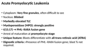 Overview of AML and WHO latest classification. | PPTX