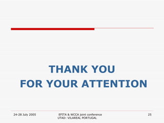 THANK YOU FOR YOUR ATTENTION 