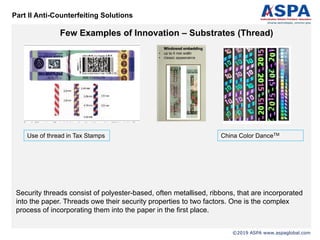 Overview of anti counterfeiting technologies and Opportunities for ...