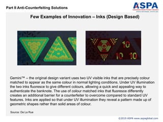 Overview of anti counterfeiting technologies and Opportunities for ...