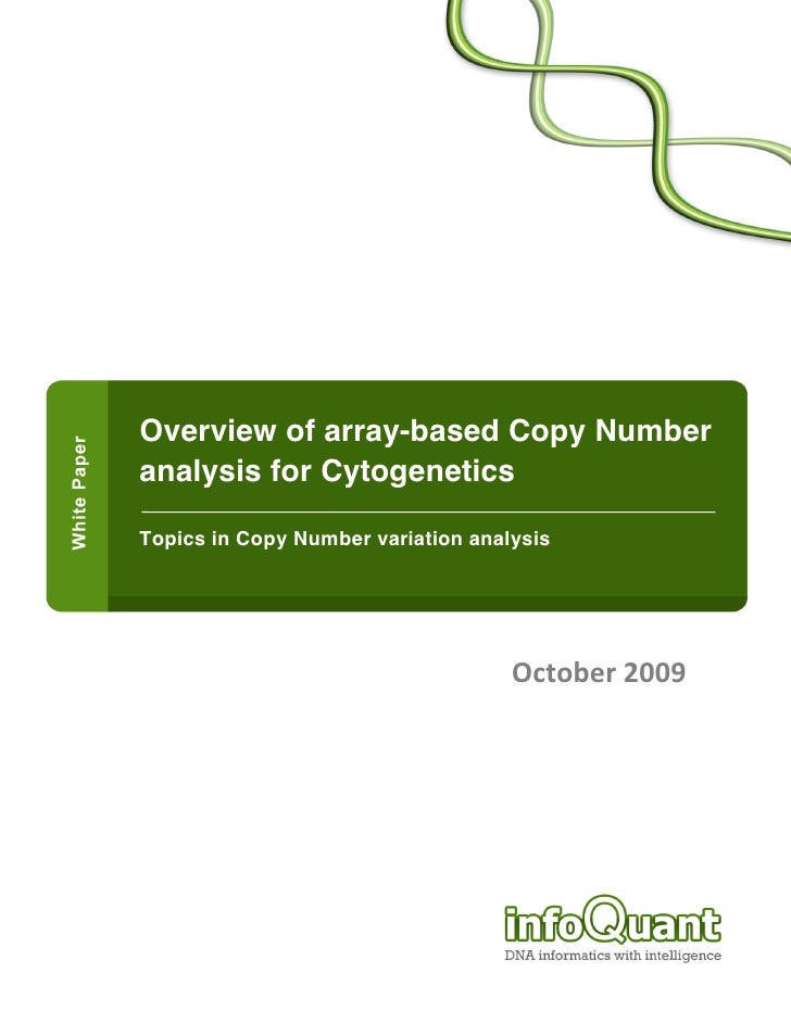 Overview Of Array Based Copy Number