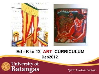 Ed - K to 12 ART CURRICULUM
            Dep2012

          (PRESENTER NAME)
 