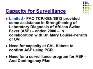 Overview of ASF impact and surveillance in Kenya