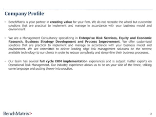 Overview Of Benchmatrix Products And Services | PDF
