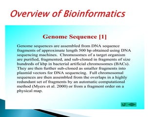Overview of bioinformatics