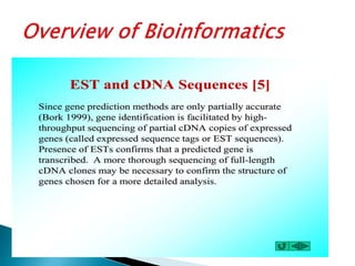 Overview of bioinformatics