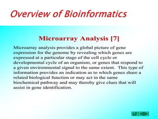 Overview of bioinformatics