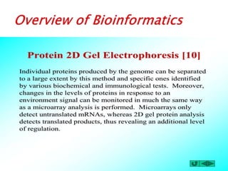 Overview of bioinformatics