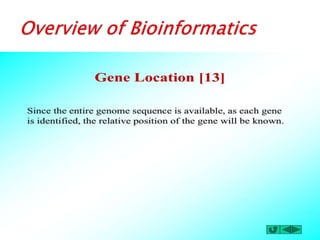 Overview of bioinformatics