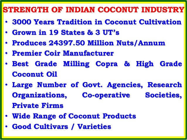 overview of the coconut industry In the coconut industry, downstream processing plays vital role as the different this article aims to review coconut processing and related issues with special. overview of the coconut industry In the coconut industry, downstream processing plays vital role as the different this article aims to review coconut processing and related issues with special.