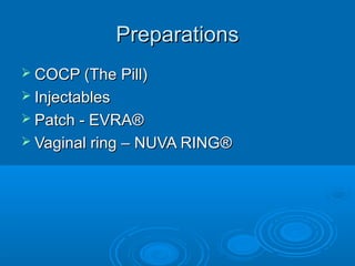 Overview of contraception | PPT