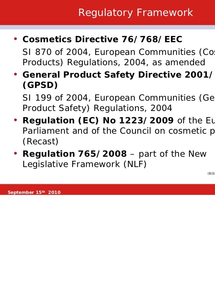 Overview of cosmetics legislation