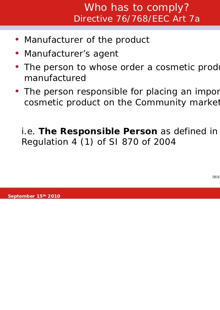 Overview of cosmetics legislation