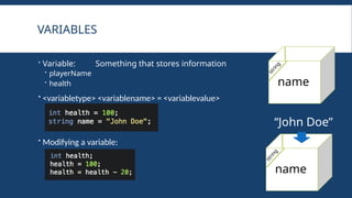 Overview of C# Script for Unity Game Development | PPTX