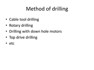 Overview of drilling | PPTX