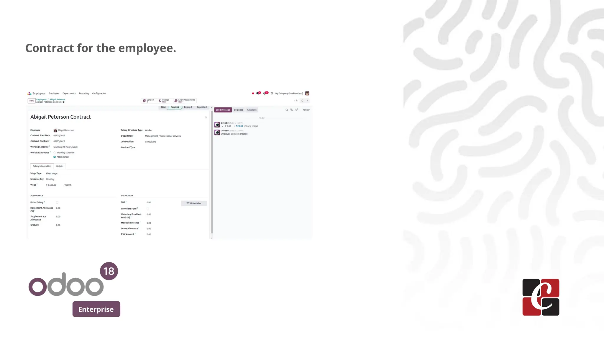Enterprise
Contract for the employee.
 
