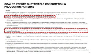 GOAL 12: ENSURE SUSTAINABLE CONSUMPTION &
PRODUCTION PATTERNS
31
 