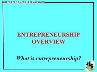 ENTREPRENEURSHIP
    OVERVIEW

What is entrepreneurship?
 
