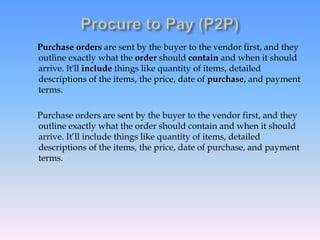 Purchase orders are sent by the buyer to the vendor first, and they
outline exactly what the order should contain and when it should
arrive. It'll include things like quantity of items, detailed
descriptions of the items, the price, date of purchase, and payment
terms.
Purchase orders are sent by the buyer to the vendor first, and they
outline exactly what the order should contain and when it should
arrive. It’ll include things like quantity of items, detailed
descriptions of the items, the price, date of purchase, and payment
terms.
 