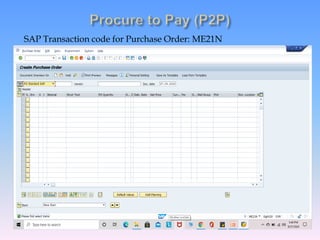 SAP Transaction code for Purchase Order: ME21N
 