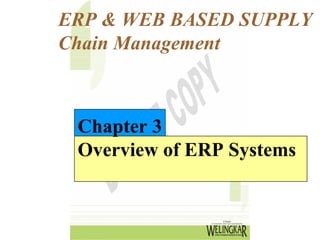 ERP & WEB BASED SUPPLY
Chain Management



 Chapter 3
 Overview of ERP Systems
 