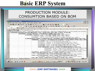 Basic ERP System
Bill of Materials(BOM)
 