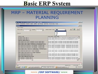 Basic ERP System
Material Requirement Planning
 