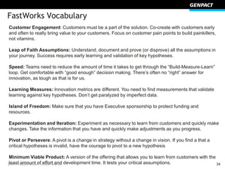 © 342014 Copyright Genpact. All Rights Reserved.
FastWorks Vocabulary
Customer Engagement: Customers must be a part of the...
