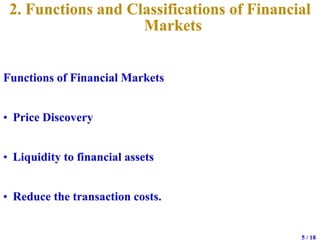 Overview of financial markets chapter 2 theory | PDF