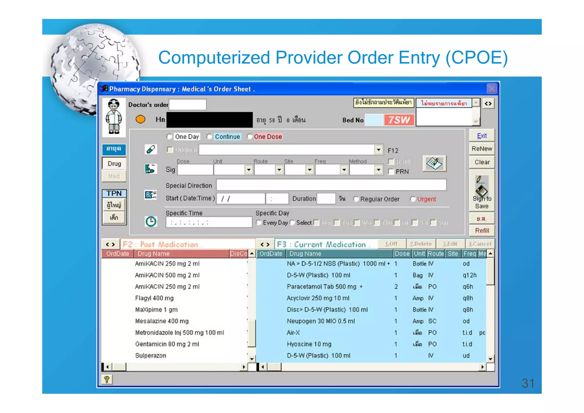 Computerized Provider Order Entry (CPOE)

31

 