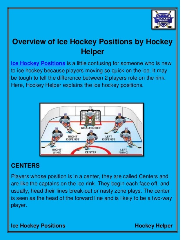 Overview of ice hockey positions by hockey helper