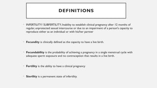 Infertility Overview Overview of Infertility obstetrics and gynecology.ppt