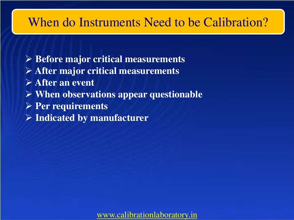 Overview of Instrument Calibration