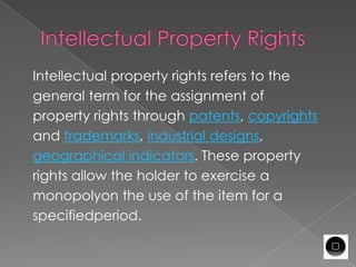 Overview of intellectual property rights and copyright and