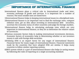 Overview of International Finance presentation | PPTX