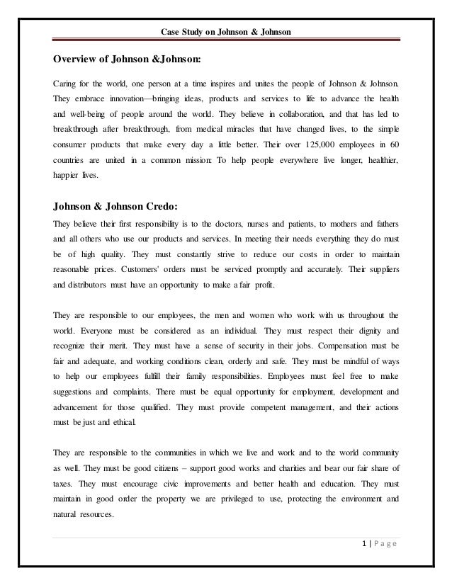 Jnj My Store >> Case Study On Johnson Johnson Jnj My Store >> Case Study On Johnson Johnson