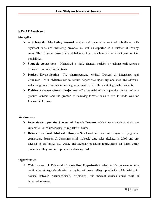 Johnson and johnson case study answers image