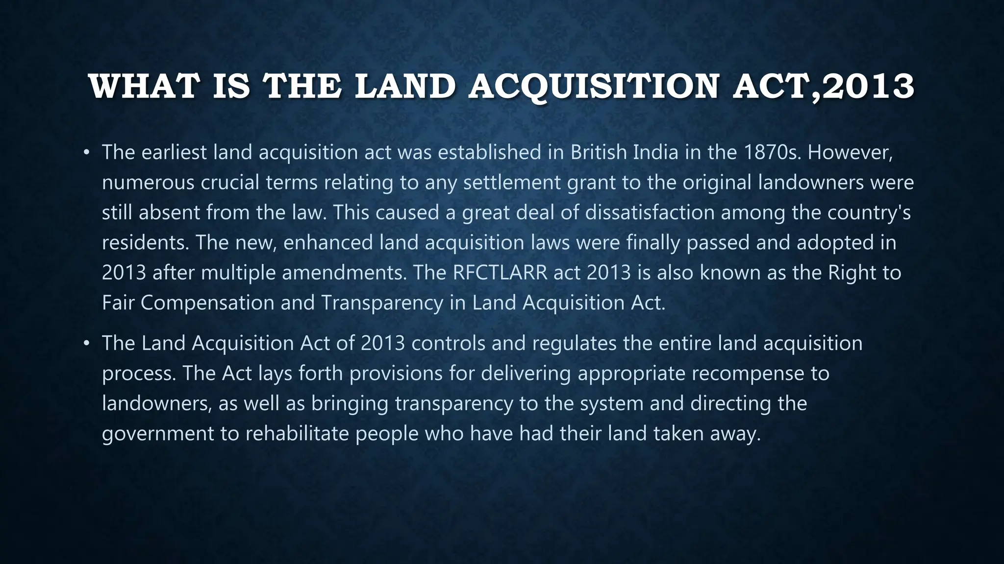OVERVIEW OF LAND ACQUISITION ACT 2013 pptx overview-of-land-acquisition-act-2013-pptx