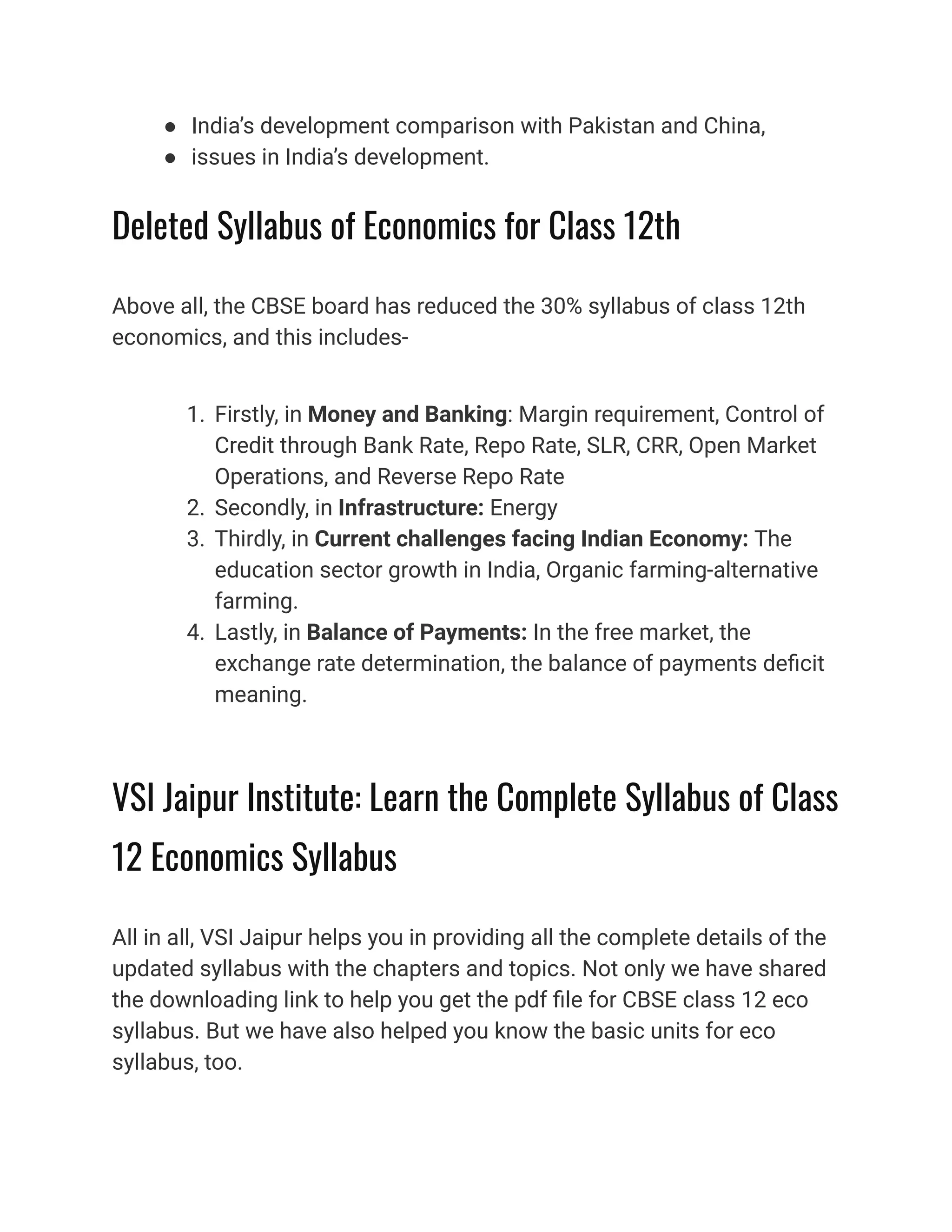 Overview of latest cbse class 12 economics syllabus | PDF | Business ...