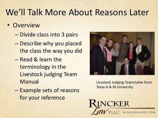 Overview of Livestock Judging