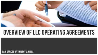Overview of LLC Operating Agreements
