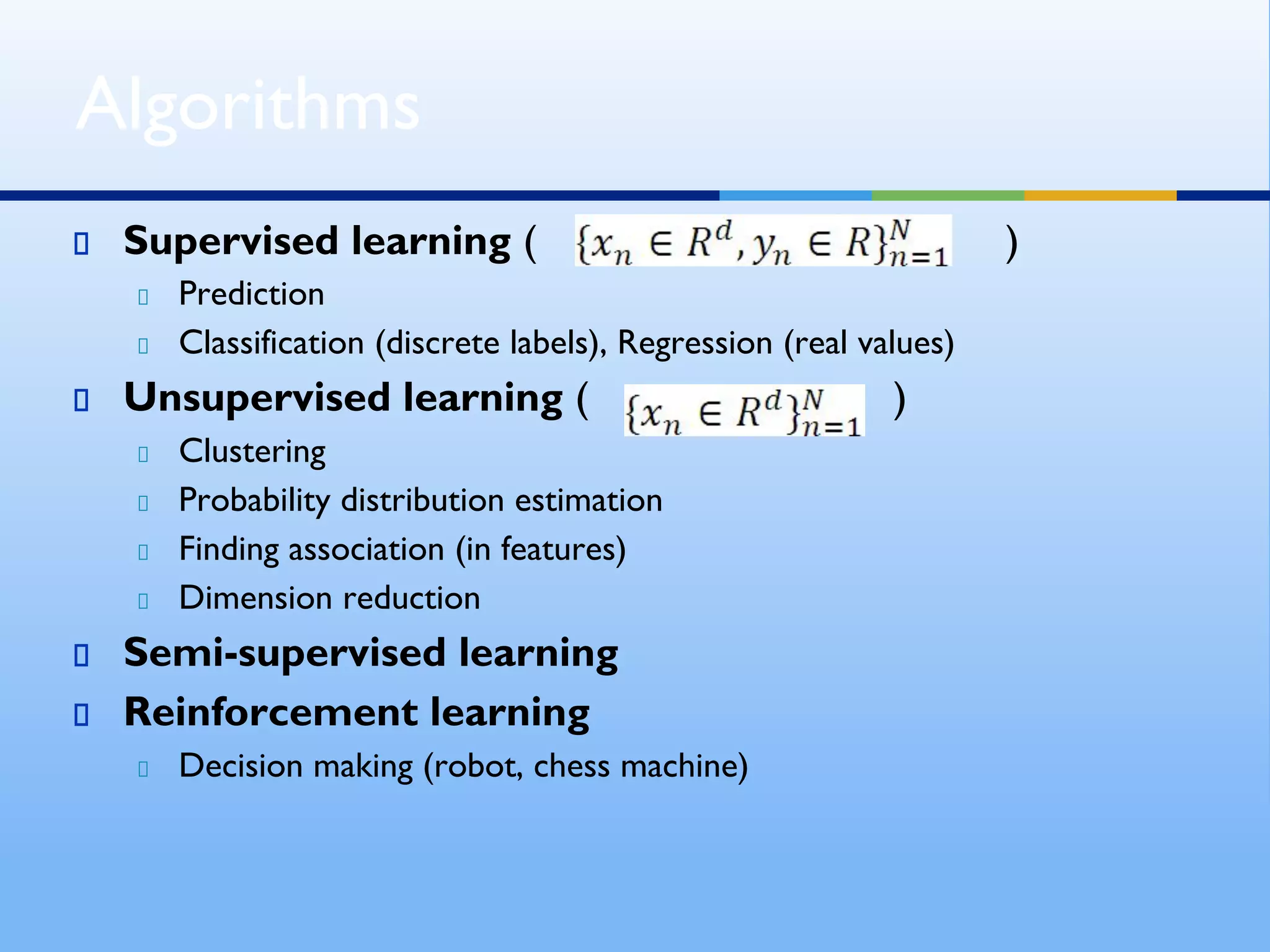 Overview of machine learning | PPT