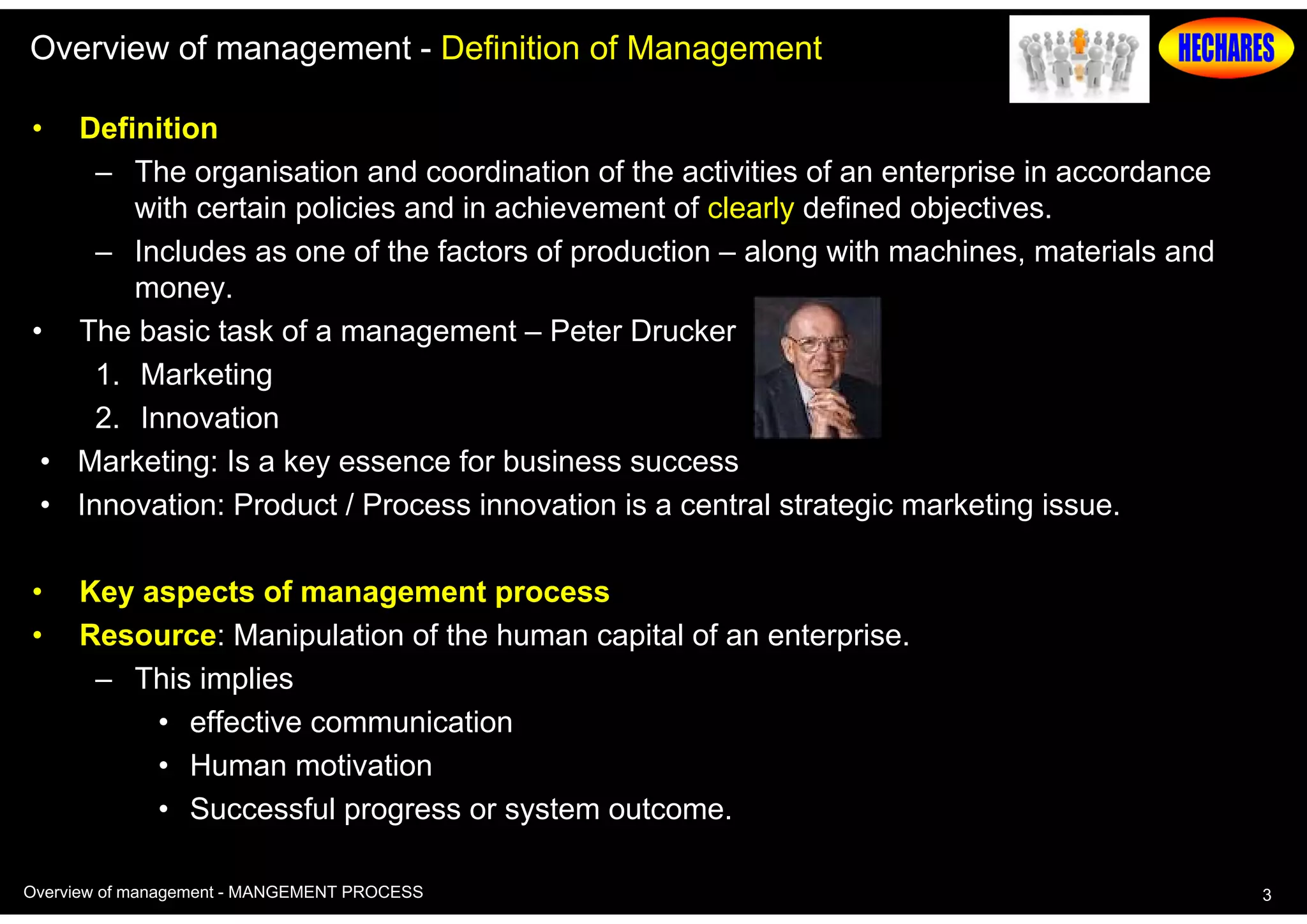 Overview of Management - Management Process | PDF